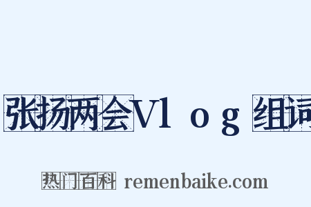 张扬两会Vlog组词是什么意思的图片
